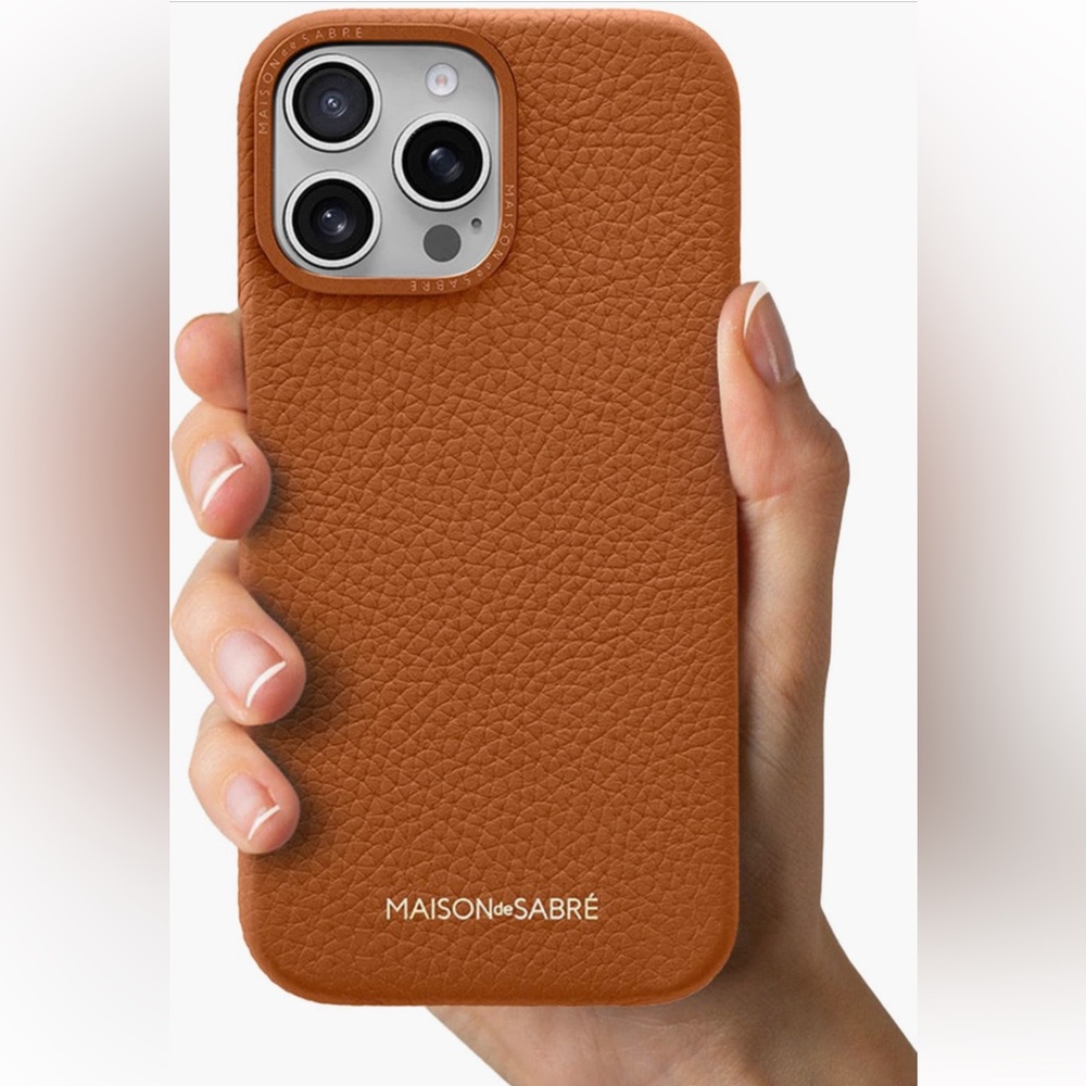 Maison de Sabré Brown Leather Phone Case